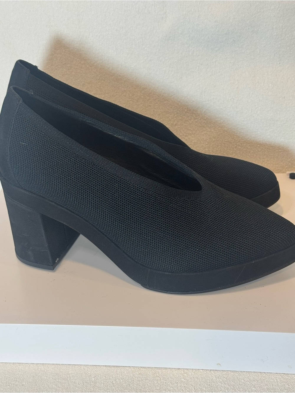 Eileen Fisher Signy Stretch Knit Block-Heel Pump